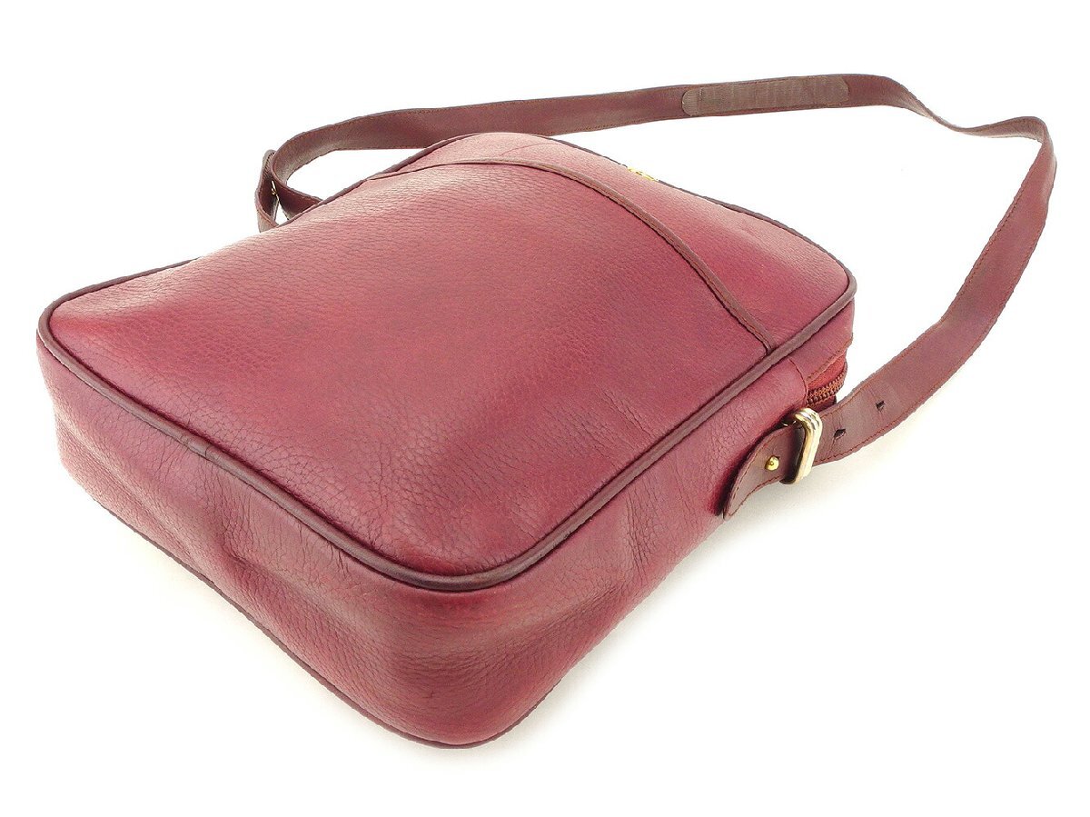 【30%OFFクーポン】カルティエ ショルダーバッグ ワンショルダー バッグ レディース マストライン ボルドー ゴールド 中古_画像2