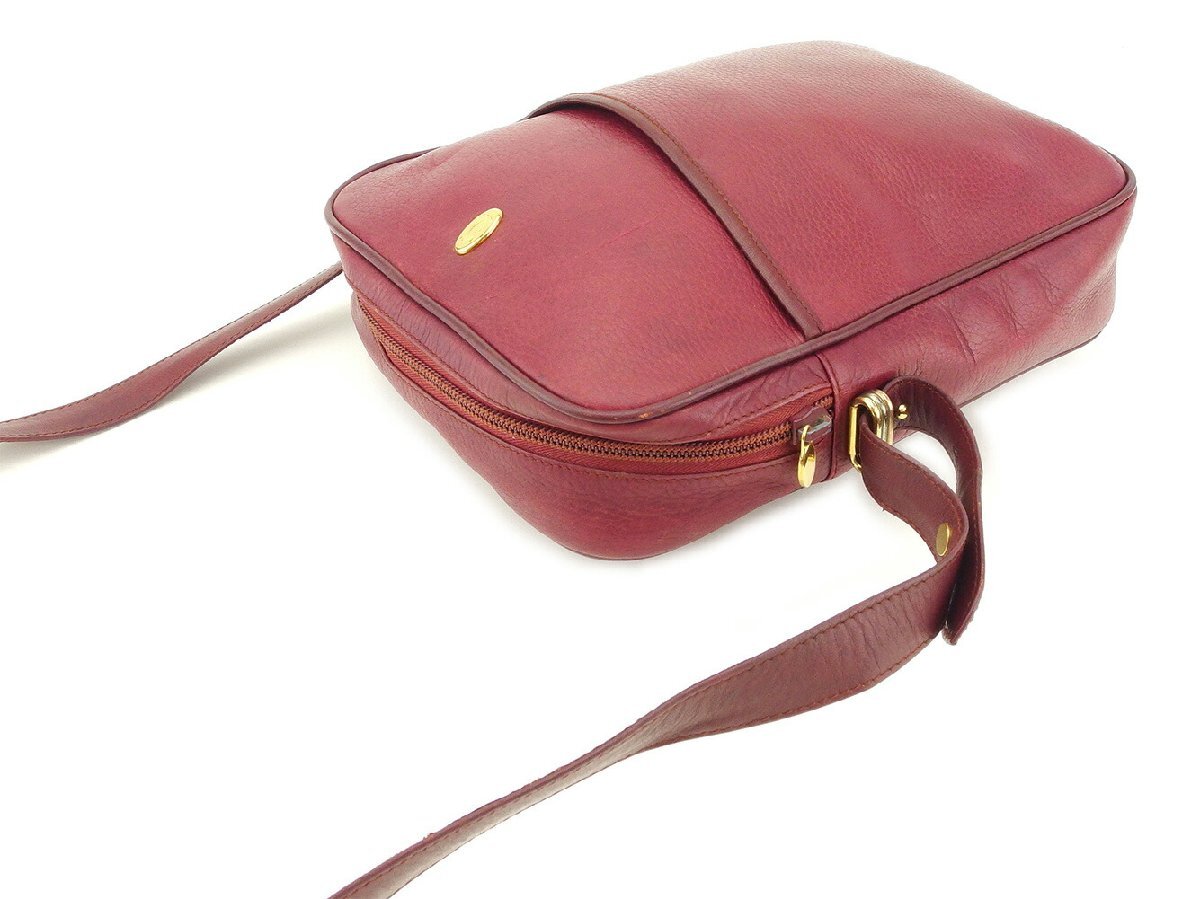 【30%OFFクーポン】カルティエ ショルダーバッグ ワンショルダー バッグ レディース マストライン ボルドー ゴールド 中古_画像3