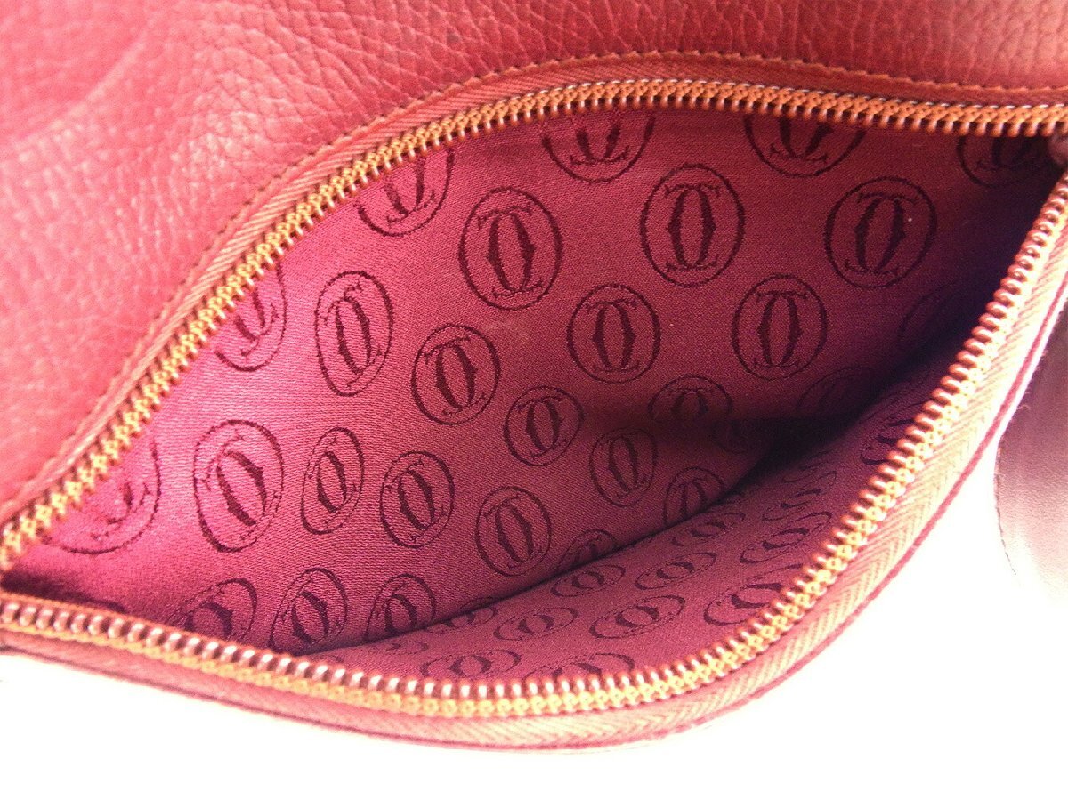 【30%OFFクーポン】カルティエ ショルダーバッグ ワンショルダー バッグ レディース マストライン ボルドー ゴールド 中古_画像6