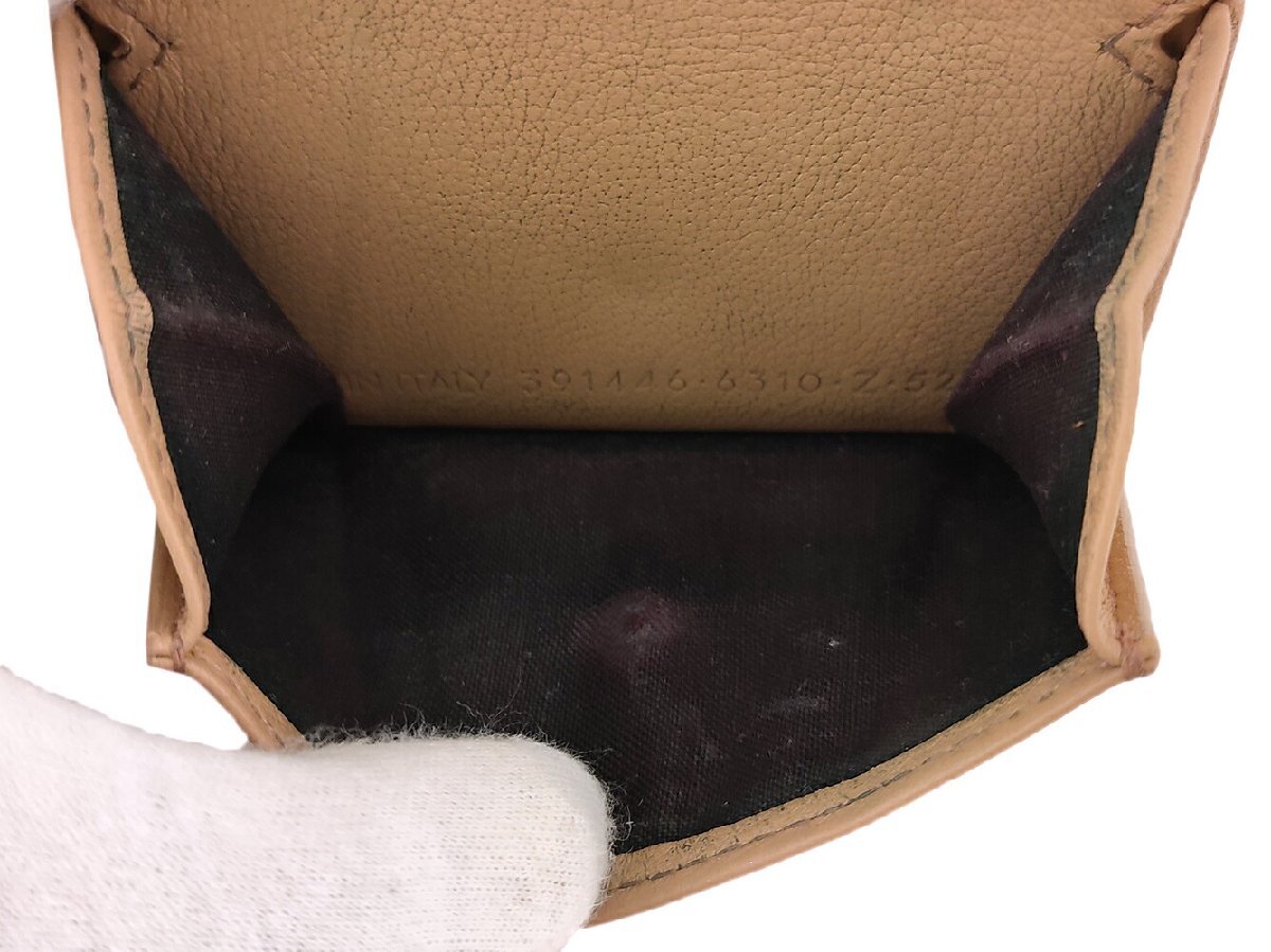 【30%OFFクーポン】バレンシアガ BALENCIAGA 三つ折り財布 ペーパー ミニウォレット ピンク ベージュ レディース 中古_画像4