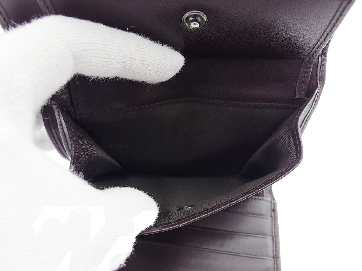 【30%OFFクーポン】フェンディ FENDI 三つ折り財布 ズッカ（柄） ブラック　ブラウン レディース 中古_画像8