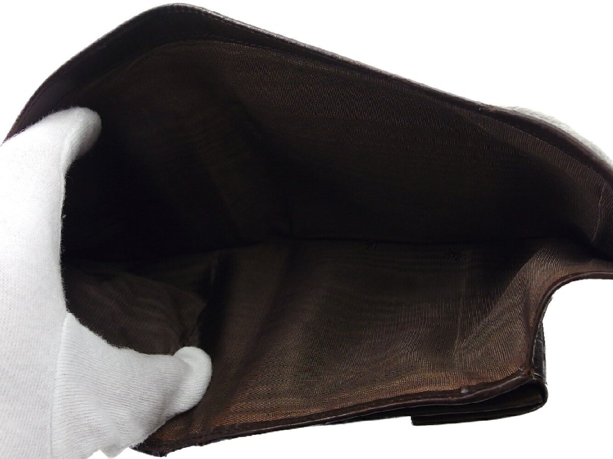 【30%OFFクーポン】プラダ PRADA 三つ折り財布 ロゴ ブラウン レディース 中古_画像5