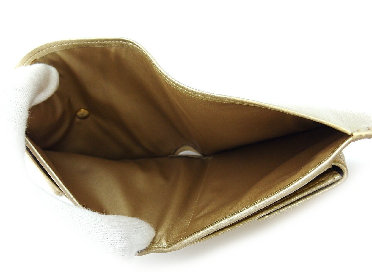 【30%OFFクーポン】カルティエ CARTIER 三つ折り財布 ラブコレクション ゴールド レディース 中古_画像5