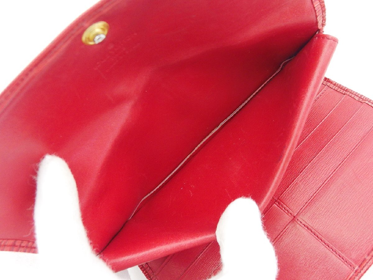【30%OFFクーポン】ルイ・ヴィトン LOUIS VUITTON 三つ折り財布 エピ ポルトトレゾールインターナショナル ルーシ?ュ レディース 中古_画像5
