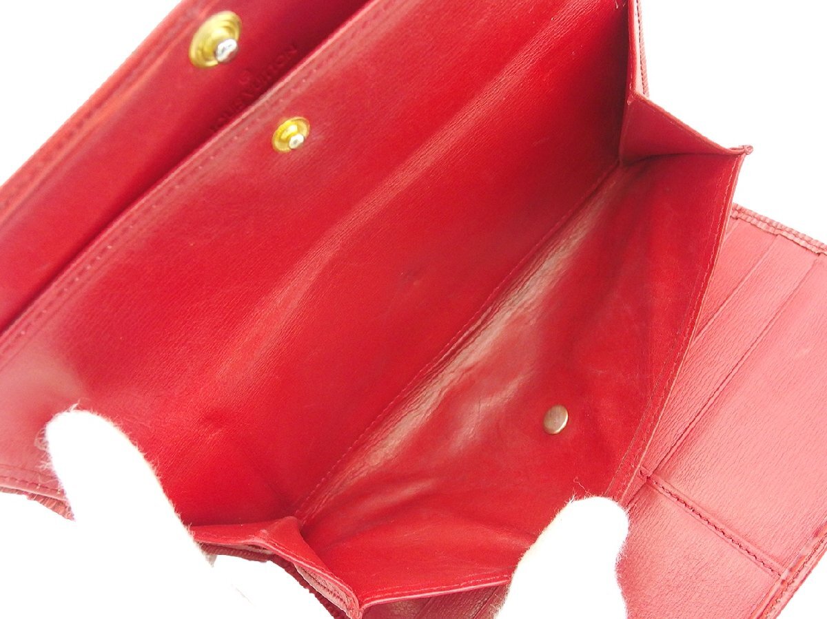 【30%OFFクーポン】ルイ・ヴィトン LOUIS VUITTON 三つ折り財布 エピ ポルトトレゾールインターナショナル ルーシ?ュ レディース 中古_画像6