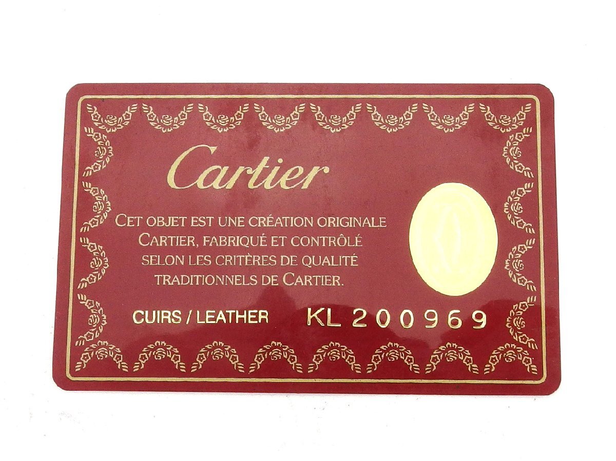 【30%OFFクーポン】カルティエ CARTIER 三つ折り財布 マストライン ボルドー レディース 中古_画像10