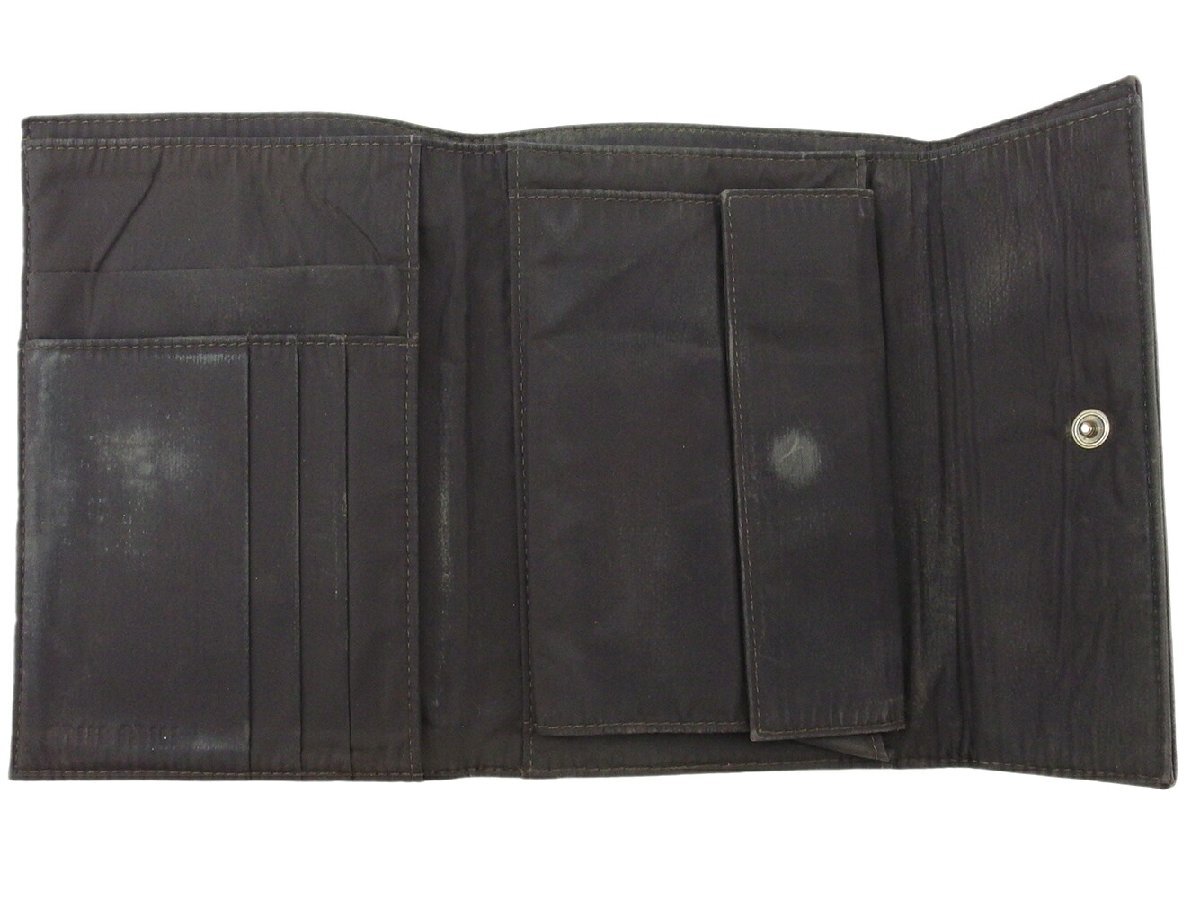 【ブラックフライデー30%OFFクーポン】ミュウミュウ MIUMIU 三つ折り財布 ロゴ ブラウン レディース 中古_画像4