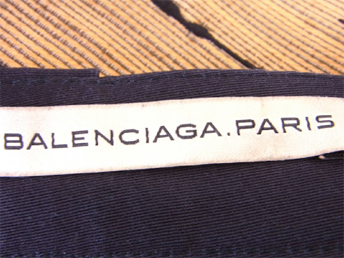 【ブラックフライデー30%OFFクーポン】バレンシアガ BALENCIAGA スカート 柄切替え ♯34サイズ ベージュ ネイビー レディース 中古_画像5