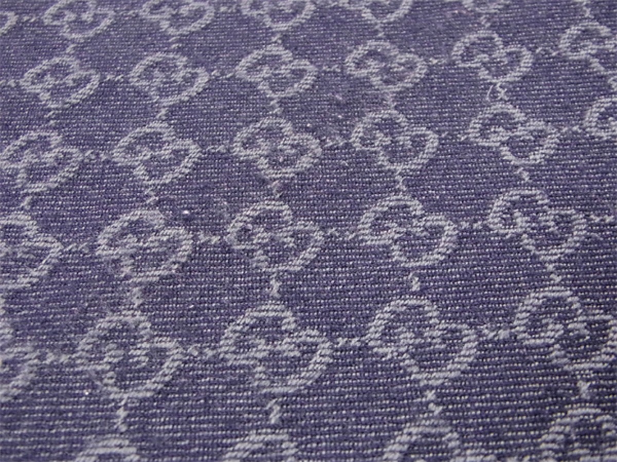 【ブラックフライデー30%OFFクーポン】グッチ マフラー フリンジ付き レディース リバーシブル ＧＧ柄 ネイビー グレー 灰色 中古_画像6