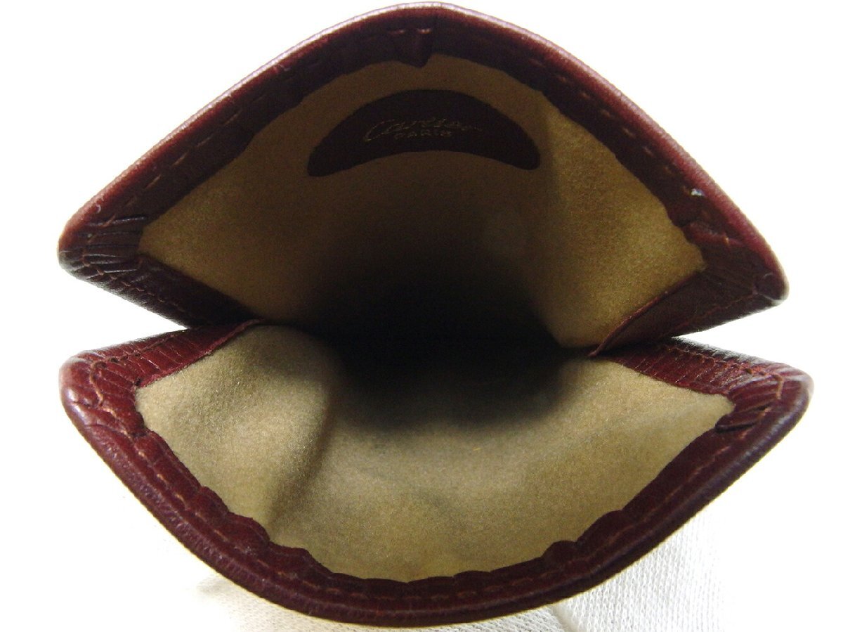 【ブラックフライデー30%OFFクーポン】カルティエ CARTIER メガネケース マストライン ボルドー ゴールド レディース 中古_画像4