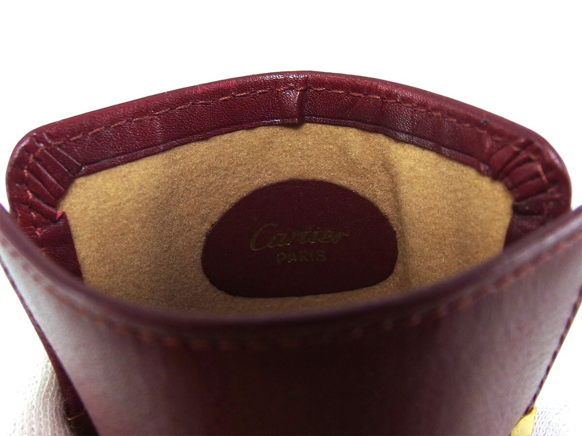 【ブラックフライデー30%OFFクーポン】カルティエ CARTIER メガネケース マストライン ボルドー ゴールド レディース 中古_画像6