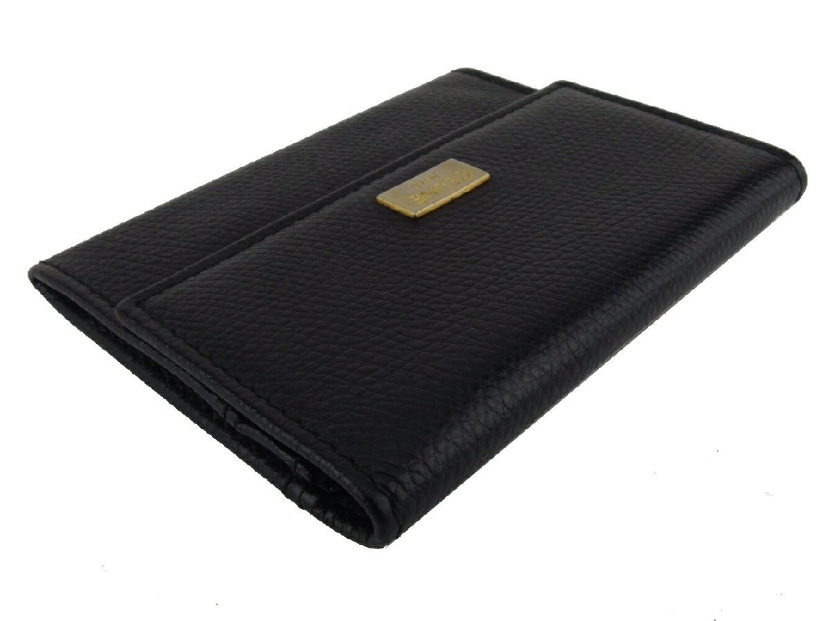 【ブラックフライデー30%OFFクーポン】フェンディ FENDI 三つ折り財布 FFプレート ブラック ゴールド レディース 中古_画像2