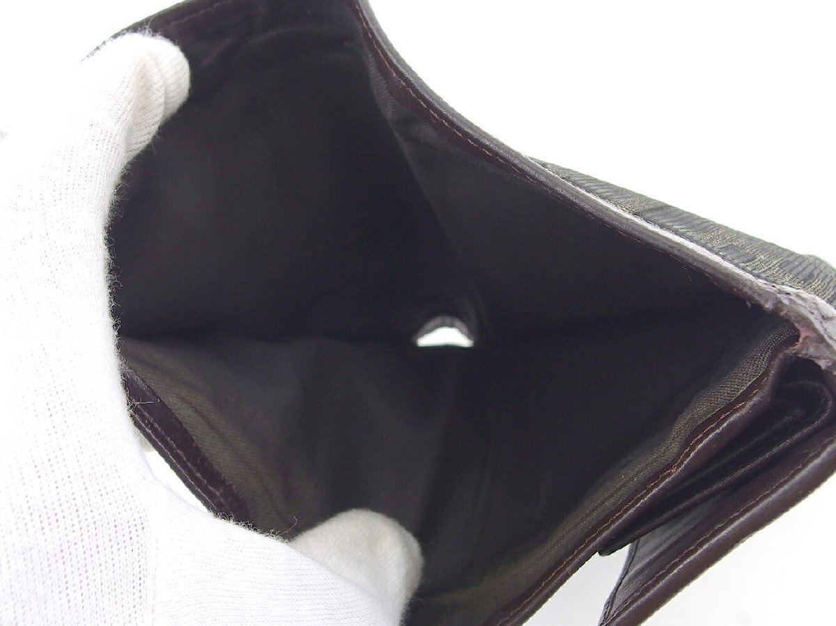 【ブラックフライデー30%OFFクーポン】フェンディ FENDI 三つ折り財布 ズッカ ブラック ベージュ ブラウン レディース 中古_画像7