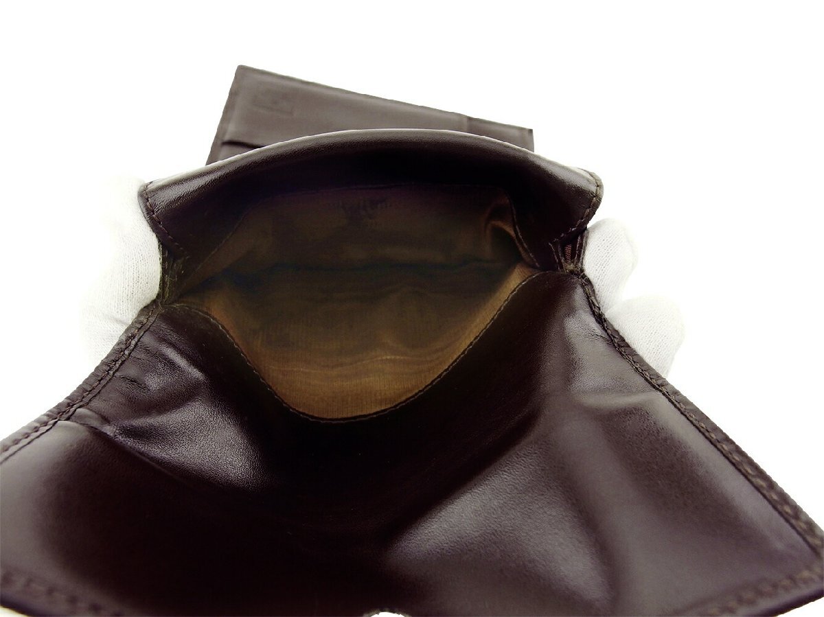 【ブラックフライデー30%OFFクーポン】フェンディ FENDI 三つ折り財布 ズッカ ベージュ ブラック ブラウン レディース 中古_画像10