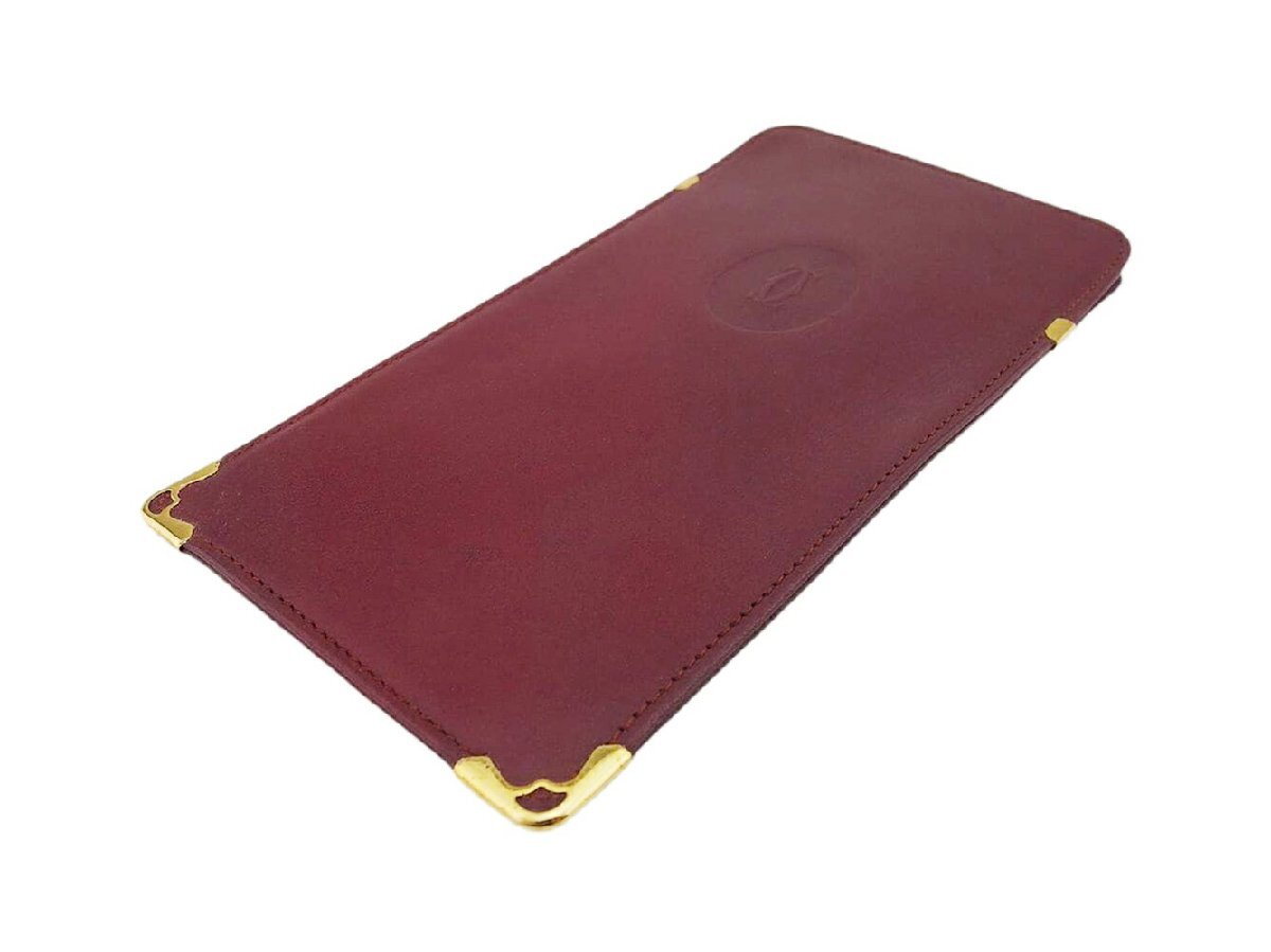 【ブラックフライデー30%OFFクーポン】カルティエ メガネケース 眼鏡 ケース レディース メンズ マストライン Cartier 中古_画像2