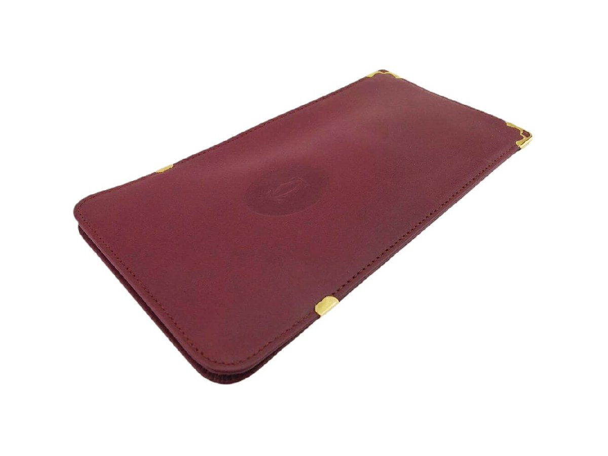 【ブラックフライデー30%OFFクーポン】カルティエ メガネケース 眼鏡 ケース レディース メンズ マストライン Cartier 中古_画像3