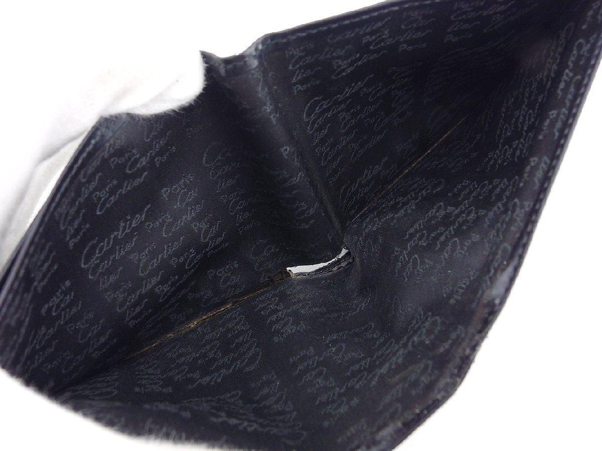 【ブラックフライデー30%OFFクーポン】カルティエ CARTIER 札入れ パシャ ブラック レディース 中古_画像5