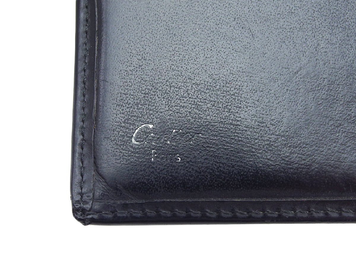 【ブラックフライデー30%OFFクーポン】カルティエ CARTIER 札入れ パシャ ブラック レディース 中古_画像7