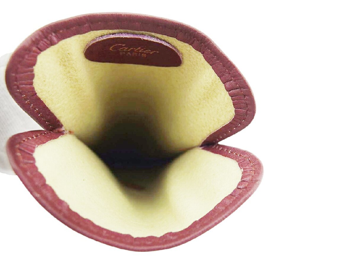 【ブラックフライデー30%OFFクーポン】カルティエ CARTIER メガネケース マストライン ワインレッド ボルドー レディース 中古_画像5