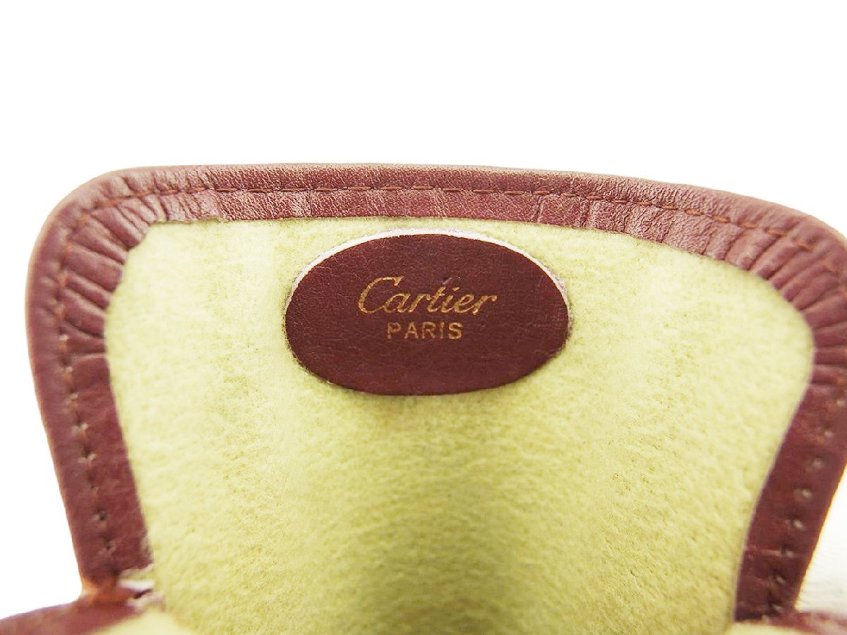 【ブラックフライデー30%OFFクーポン】カルティエ CARTIER メガネケース マストライン ワインレッド ボルドー レディース 中古_画像7
