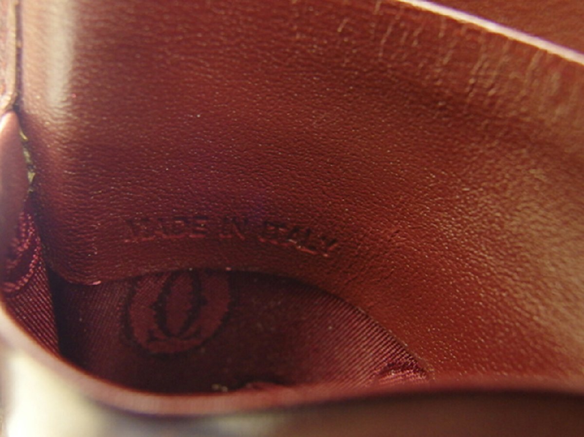【ブラックフライデー30%OFFクーポン】カルティエ CARTIER 札入れ マストライン ボルドー レディース 中古_画像9
