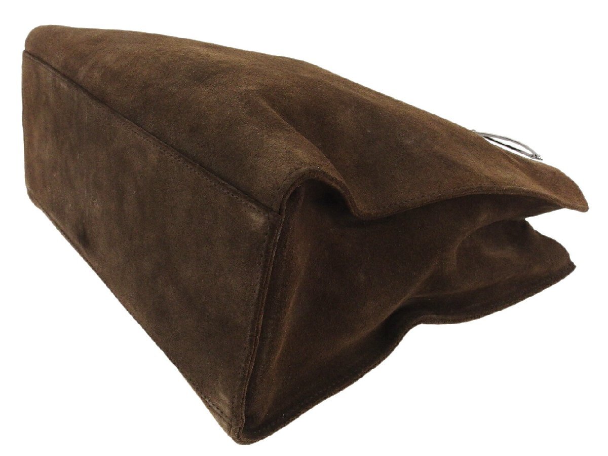 【ブラックフライデー30%OFFクーポン】グッチ GUCCI トートバッグ ビットモチーフハンドル ブラウン シルバー レディース 中古_画像3