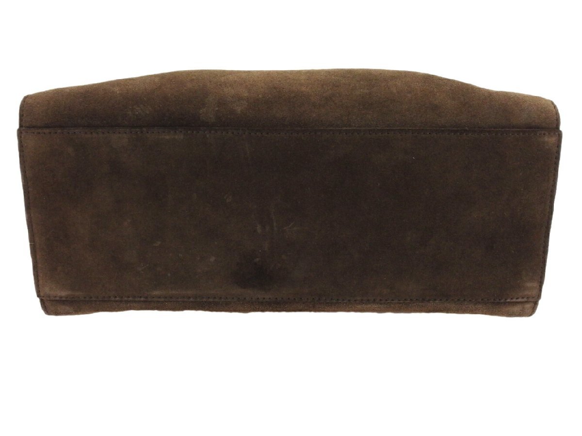 【ブラックフライデー30%OFFクーポン】グッチ GUCCI トートバッグ ビットモチーフハンドル ブラウン シルバー レディース 中古_画像4