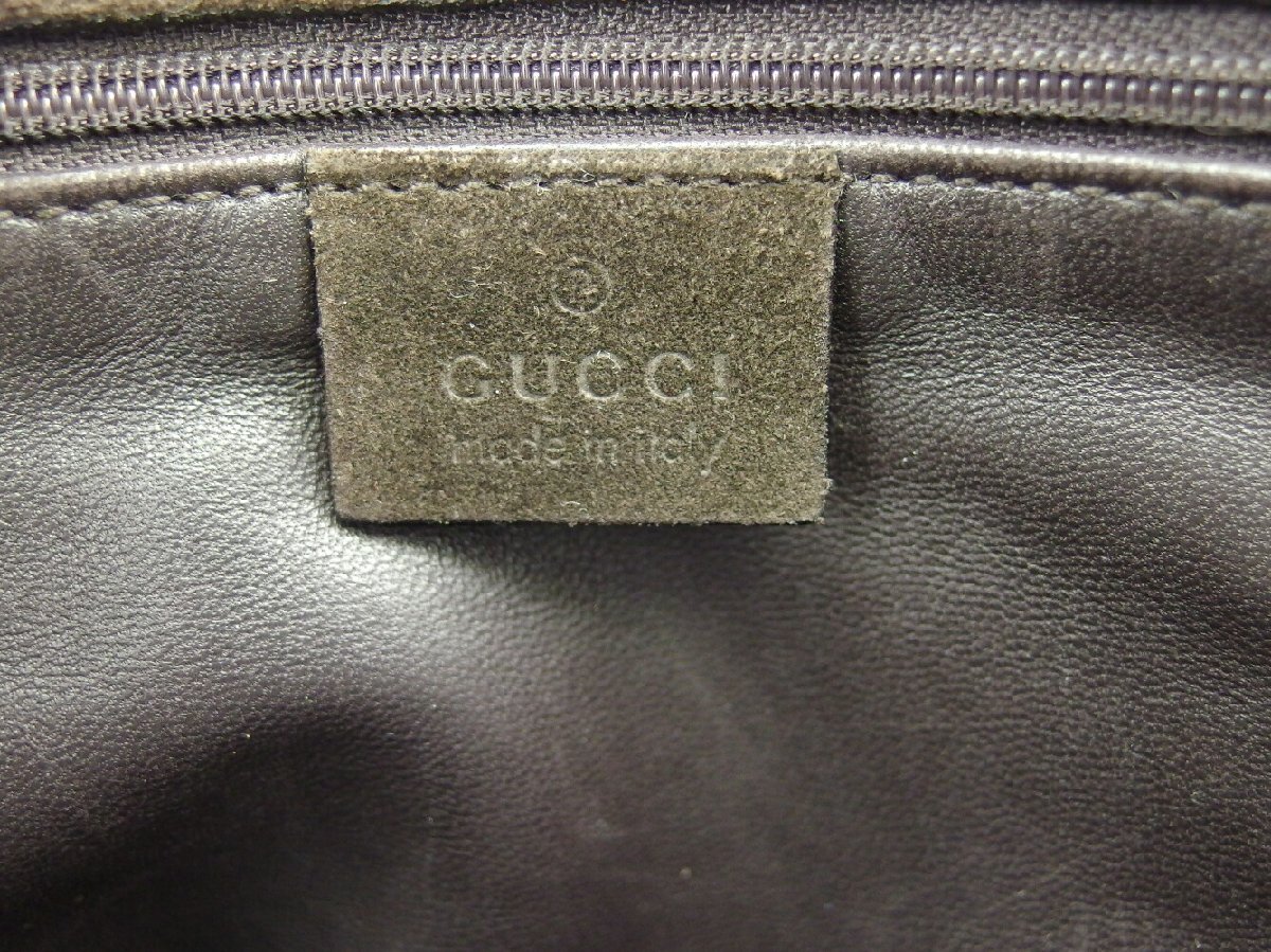 【ブラックフライデー30%OFFクーポン】グッチ GUCCI トートバッグ ビットモチーフハンドル ブラウン シルバー レディース 中古_画像8