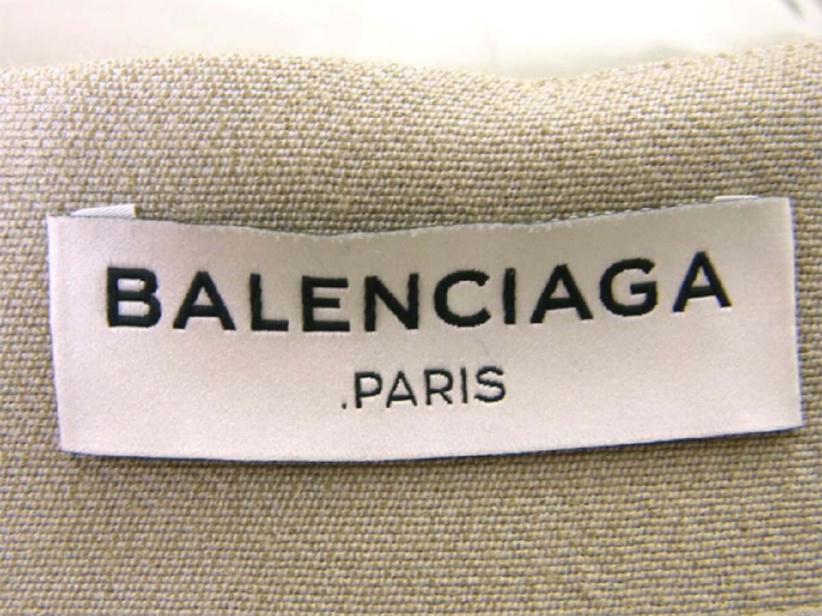 【ブラックフライデー30%OFFクーポン】バレンシアガ BALENCIAGA スカート タックフレアー ♯38サイズ ベージュ グリーン系 レディース 中古_画像6
