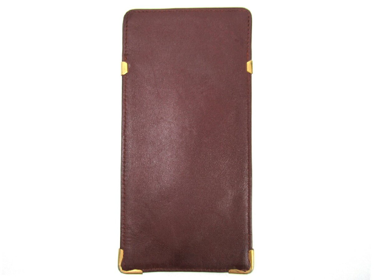 【ブラックフライデー30%OFFクーポン】カルティエ CARTIER メガネケース マストライン ボルドー レディース 中古_画像2