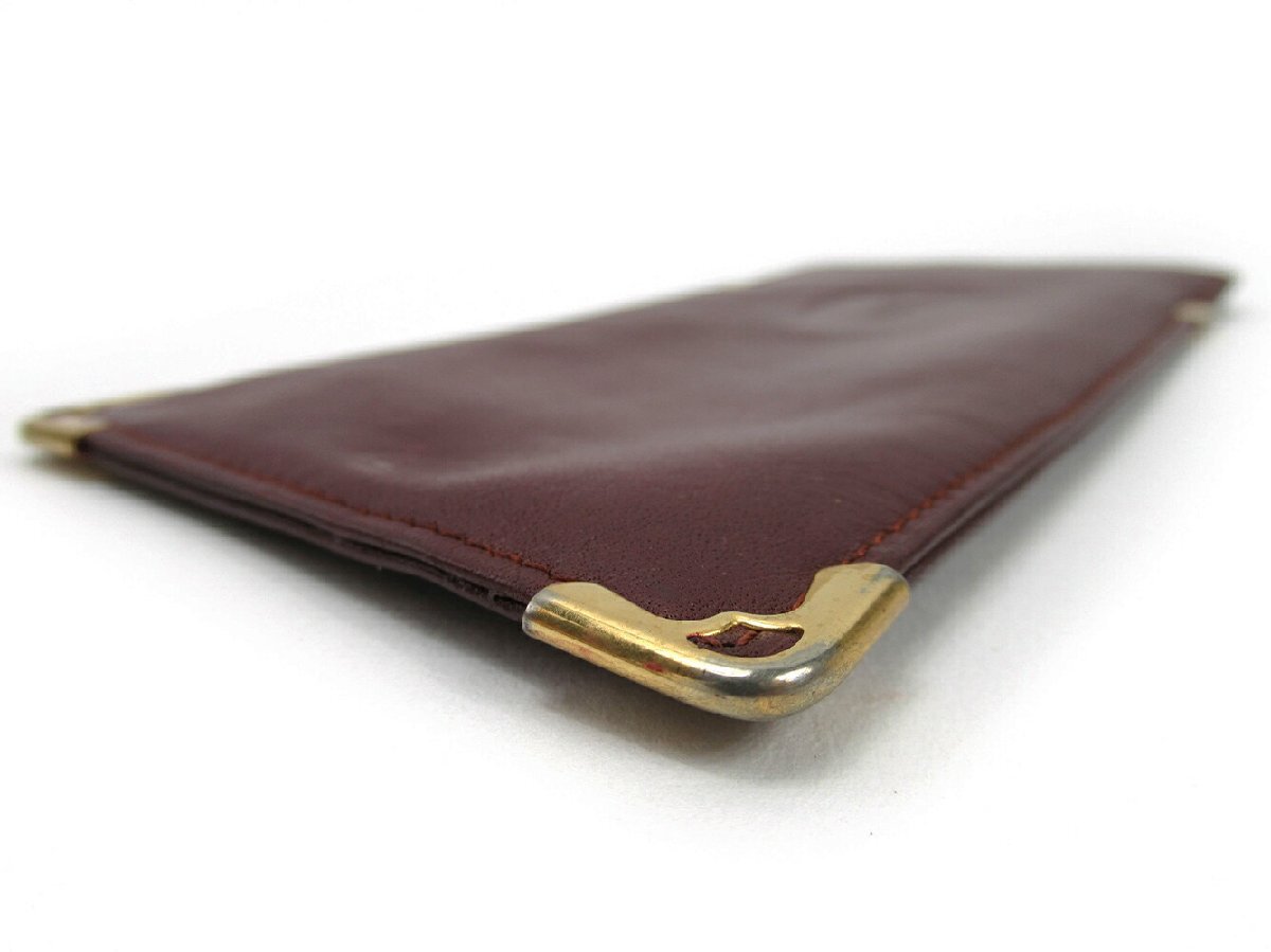 【ブラックフライデー30%OFFクーポン】カルティエ CARTIER メガネケース マストライン ボルドー レディース 中古_画像3