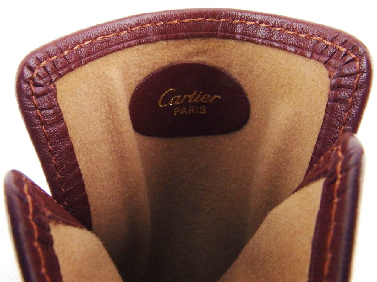 【ブラックフライデー30%OFFクーポン】カルティエ CARTIER メガネケース マストライン ボルドー ゴールド レディース 中古_画像7