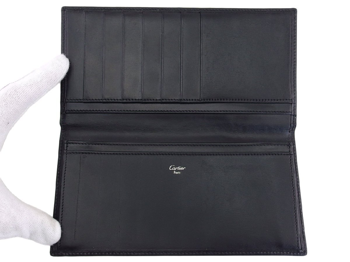 【ブラックフライデー30%OFFクーポン】カルティエ CARTIER 札入れ パシャ ブラック レディース 中古_画像4