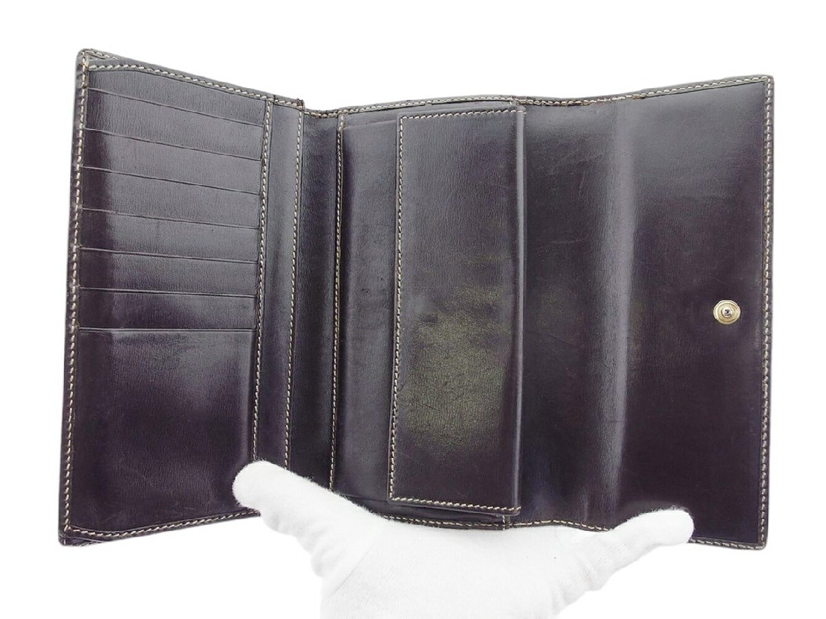 【ブラックフライデー30%OFFクーポン】グッチ GUCCI 三つ折り財布 GGプラス GGスプリーム ベージュ ブラウン レディース 中古_画像4