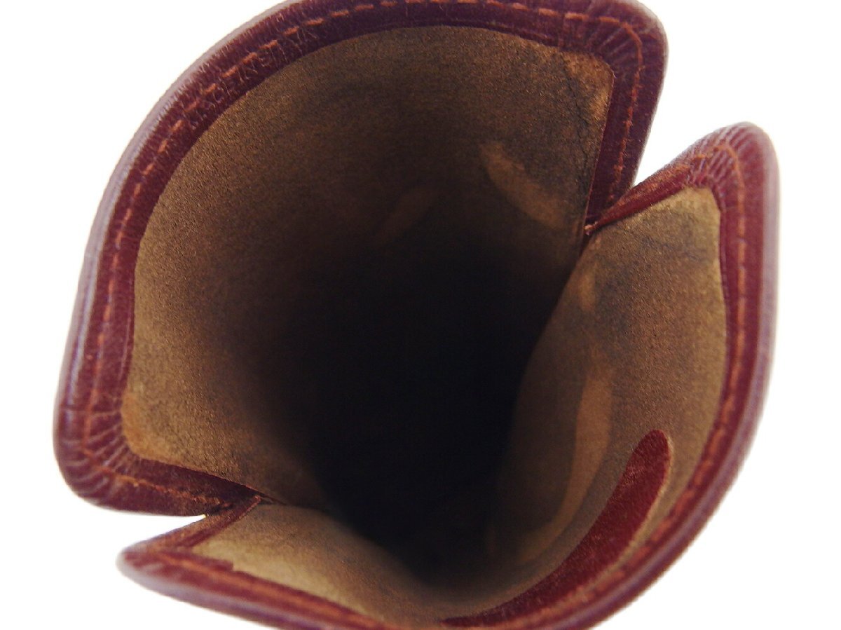 【ブラックフライデー30%OFFクーポン】カルティエ CARTIER メガネケース マストライン 角プレート ボルドー レディース 中古_画像4