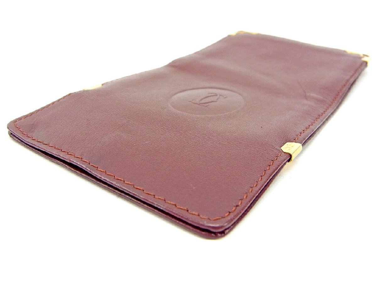 【ブラックフライデー30%OFFクーポン】カルティエ CARTIER メガネケース マストライン ボルドー レディース 中古_画像2