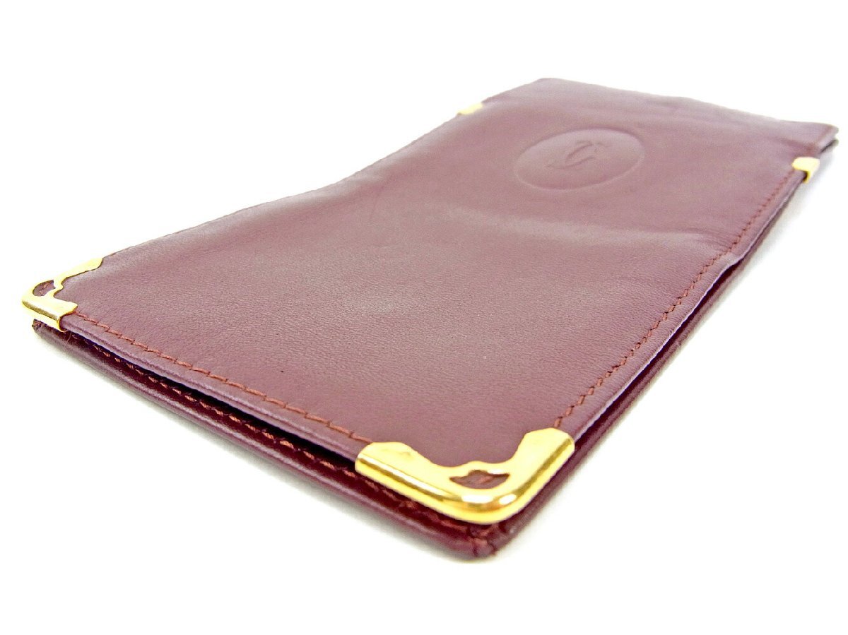 【ブラックフライデー30%OFFクーポン】カルティエ CARTIER メガネケース マストライン ボルドー レディース 中古_画像3