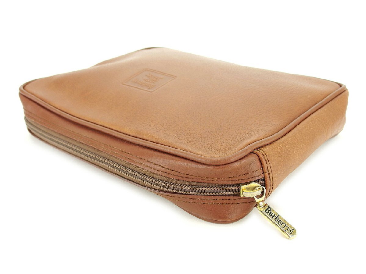 【ブラックフライデー30%OFFクーポン】バーバリー BURBERRY クラッチバッグ ノバチェック ブラウン レディース 中古_画像4