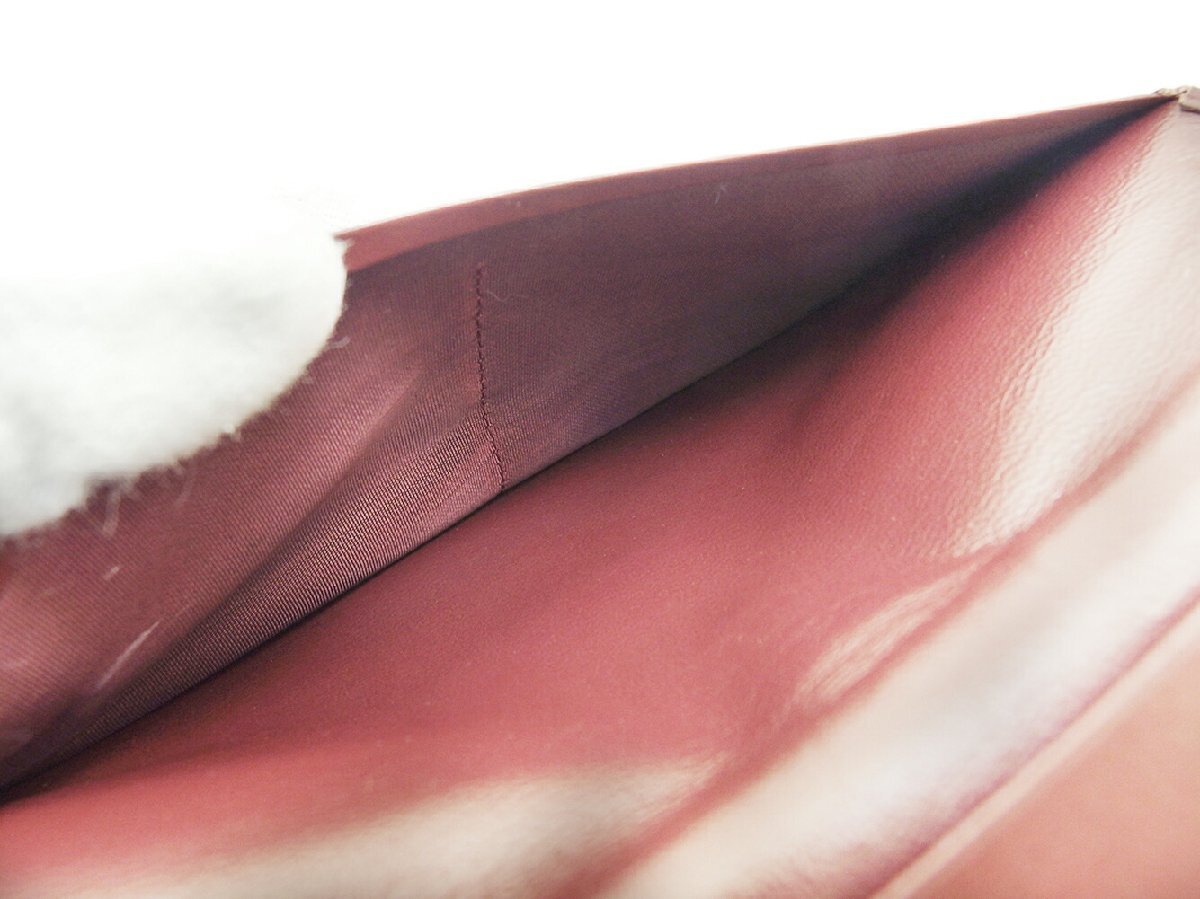 【ブラックフライデー30%OFFクーポン】カルティエ CARTIER 札入れ マストライン ボルドー×ゴールド レディース 中古_画像6