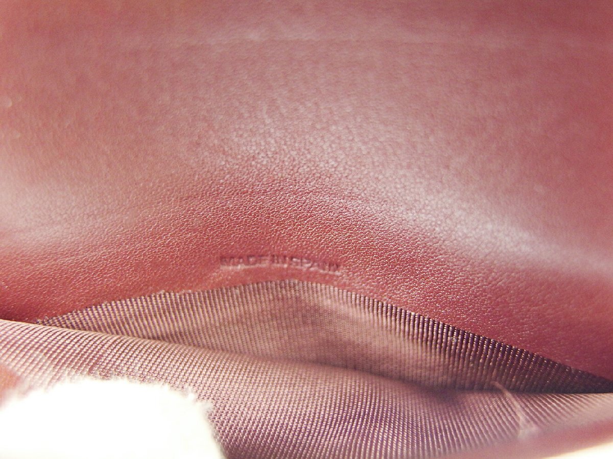 【ブラックフライデー30%OFFクーポン】カルティエ CARTIER 札入れ マストライン ボルドー×ゴールド レディース 中古_画像7