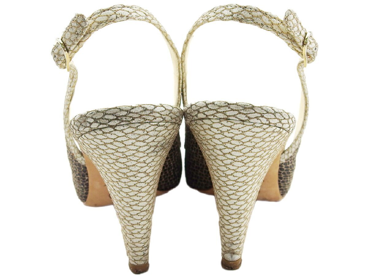 【ブラックフライデー30%OFFクーポン】シャネル CHANEL サンダル ココマーク ブラック×ベージュ×ゴールド レディース 中古_画像6