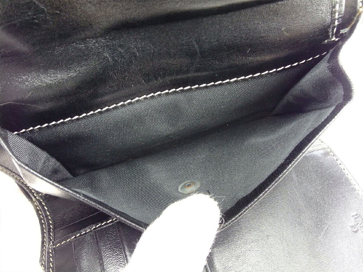 【ブラックフライデー30%OFFクーポン】フェンディ 三つ折り 財布 二つ折り 財布 レディース ズッキーノ ブラック 中古_画像6