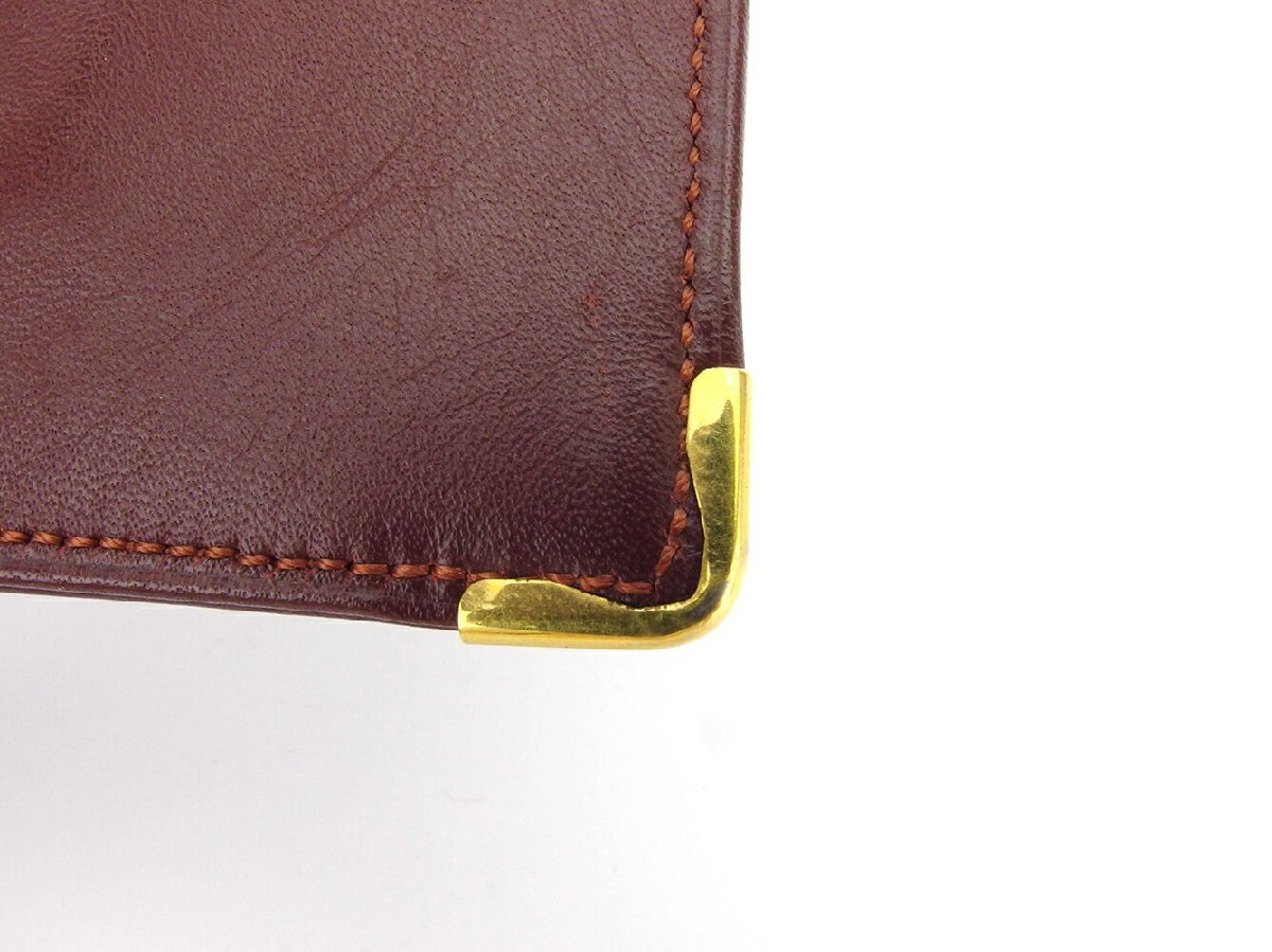 【ブラックフライデー30%OFFクーポン】カルティエ CARTIER メガネケース マストライン ボルドー ゴールド レディース 中古_画像7