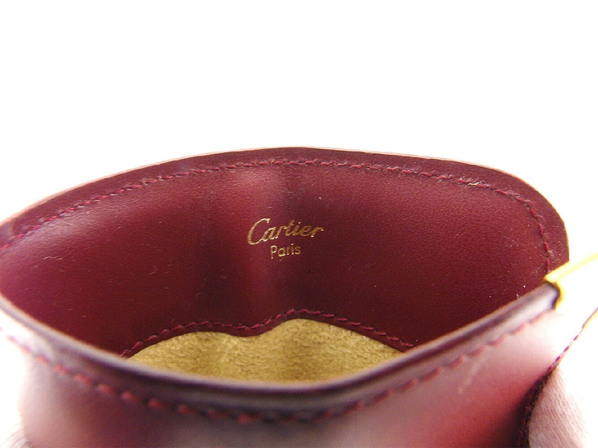 【ブラックフライデー30%OFFクーポン】カルティエ CARTIER メガネケース マストライン ボルドー ゴールド レディース 中古_画像6