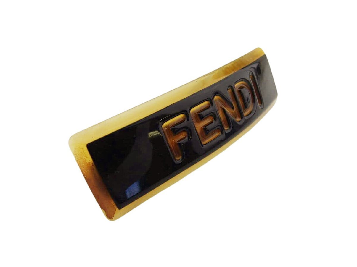 [ Black Fly te-30%OFF купон ] Fendi FENDI заколка Logo черный бежевый женский б/у 