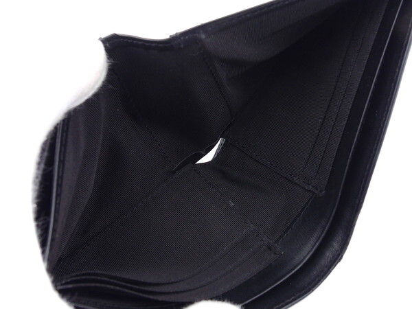 【10%OFFクーポン】ランバン LANVIN 二つ折り財布 クウルールドヴァン ネイビー×ブラック レディース 中古_画像6