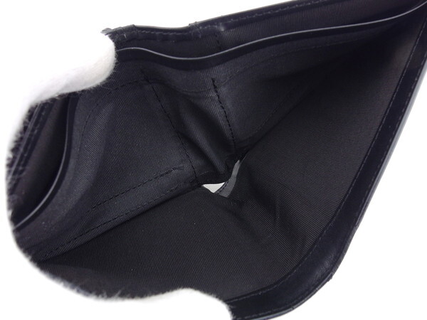 【10%OFFクーポン】ランバン LANVIN 二つ折り財布 クウルールドヴァン ネイビー×ブラック レディース 中古_画像7