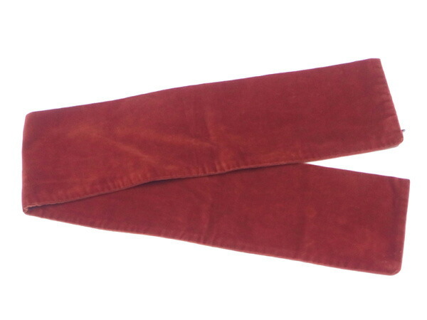 【10%OFFクーポン】プラダ マフラー ストール レディース ベロア風 ダークオレンジ 中古_画像4