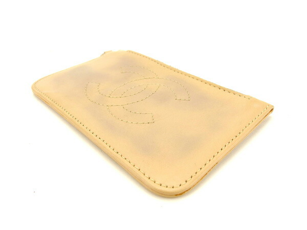 【10%OFFクーポン】シャネル コインケース 小銭入れ レディース ココマーク ベージュ×シルバー 中古_画像3