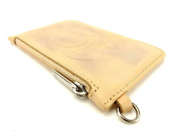 【10%OFFクーポン】シャネル コインケース 小銭入れ レディース ココマーク ベージュ×シルバー 中古_画像4